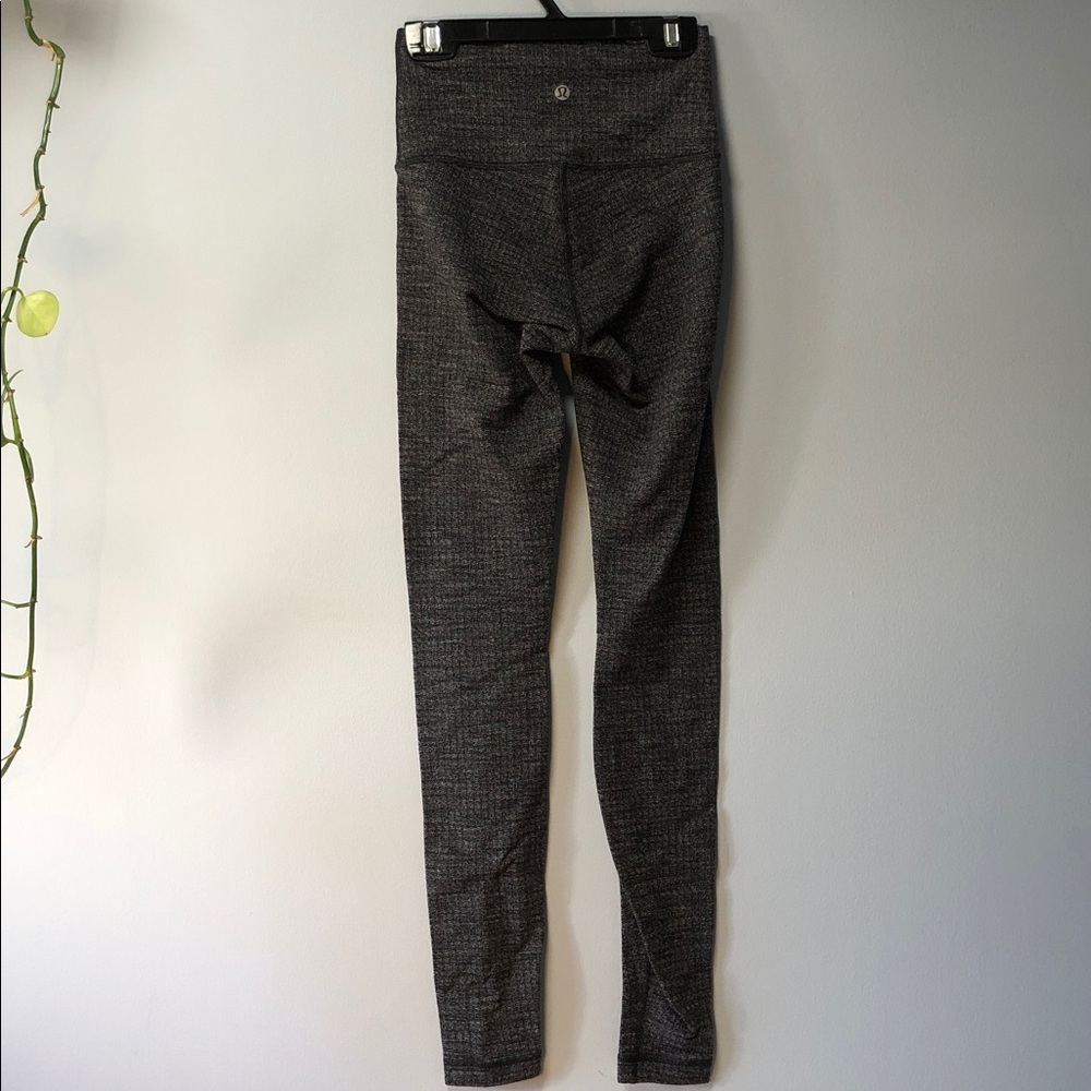 Lululemon Wunder Under HR Tight *28" Luon Variegated Knit Black Heathered Blk - Picture 10 of 11